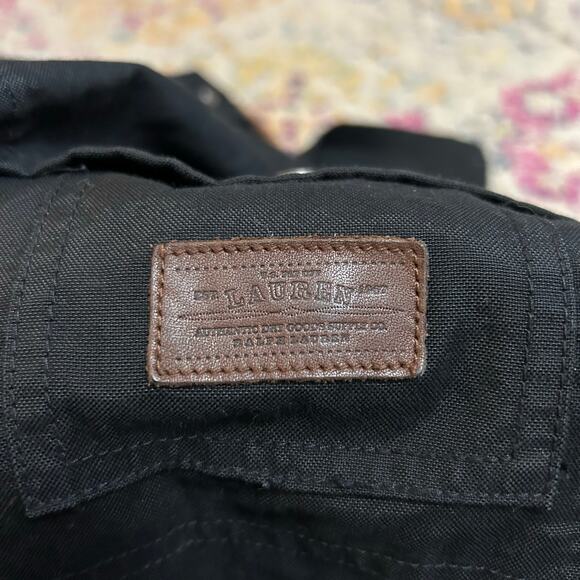 Vtg Lauren Ralph Lauren Black Riding Duster Trench Coat Womens Size Small - Picture 3 of 9